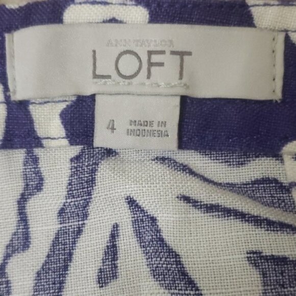 LOFT | Abstract Floral Linen Blend Skirt Size 4 - Picture 4 of 4